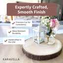 KARAVELLA Large Wood Slices for Centerpieces Wood Centerpieces for Tables, Rustic Wedding Centerpiece, Natural Wood Slabs, Thin Slices 10-11 inches (10 Pack)