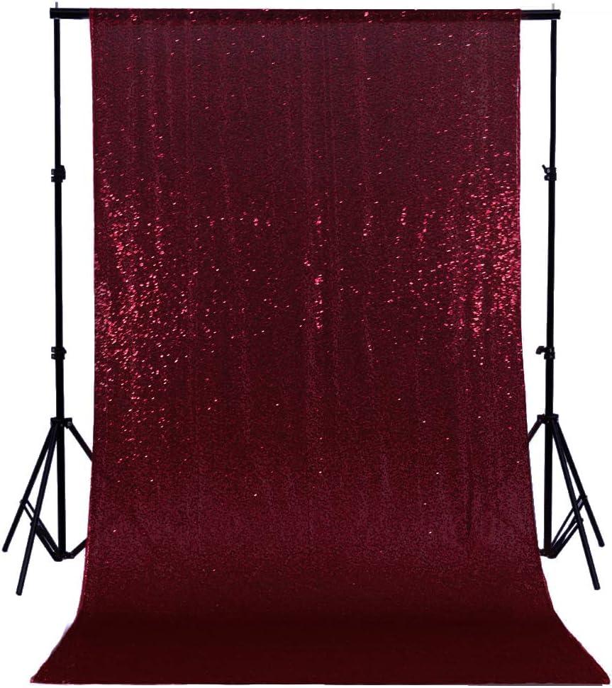 AMZLOKAE Burgundy Sequin Backdrop 4FTx8FT (48"x96") | Sparkling Photo Booth Backdrop for Weddings, Birthdays, Bridal Showers | Shimmer Party Decor, Wine Red Glitter Curtains, Event Background