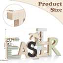 5 x Shzbtdo Easter Decorations for Home, Farmhouse Table Wooden Bunny Mantel Decors, Indoor Easter Sign Decor for Tiered Tray Decor