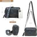 Womens Crossbody Purses,Vegan Leather Medium Cross Body Purses Bag for women,Crossbody Messenger Bag Built in Wallet (Black Blue)