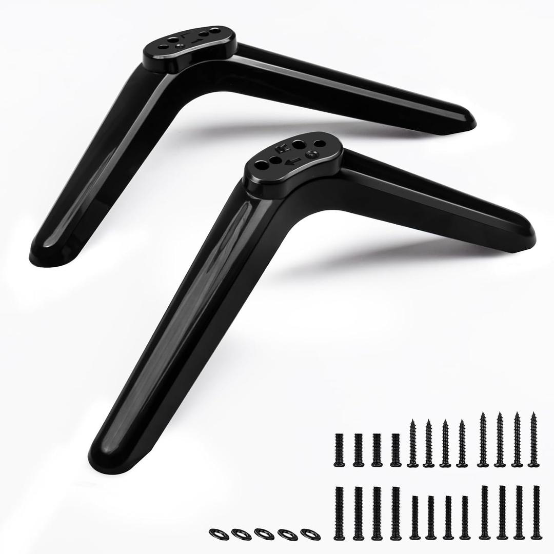 TV Stand Legs for 32 40 42 43 45 49 50 Inch Screens TVs, Not Universal, Table Top TV Stand Legs Replacement with Screws, No Drilling, Easy Installation, Black
