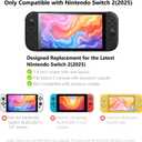 JEMDO Raised Anti-Slip Handle Protective Case Compatible with Nintendo Switch 2 (2025) – Slim Shockproof TPU Cover with Textured Grip, Ergonomic Comfort, White Shell with Rock Hand Street Art