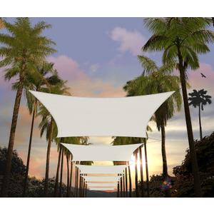 Amgo 16' x 20' White Rectangle Sun Shade Sail Canopy Awning UPF50+ AGTAPR1620, 95% UV Blockage, Water & Air Permeable, Commercial and Residential