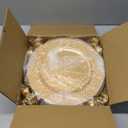 13 Inch Round Elegant Serve ware Charger Plates with Matching Napkin Rings, Wedding, Dinner party, Event - Choose from our Variety of Styles and Quantities (12, Moslem Gold)