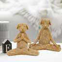 2PC Dogs Modern Home Decor Animal Statues Sculpture Figurine Room Decor Aesthetic for Desk,Coffee Table,Shelf(Gold)