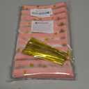 JOERSH 100 Pack 8.1" x 5" Bottom Gusset Clear Cellophane Treat Bags with Ties for Cookies Candy Popcorn Birthday Party Favor Bags Gift Giving, Pink Stripes and Hearts Pattern