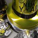 MOVINPE 2026 New Years Eve Party Supplies Bulk Serve 120 - New Year's Banner Backdrop Top Hats, Cone Hats, Tiara, Glasses, Leis, Horns, Blowouts, Noiese Makers, Event Party Favors