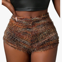 WDIRARA Women's PU Leather Skinny Shorts High Waist Sexy Party Bottom S