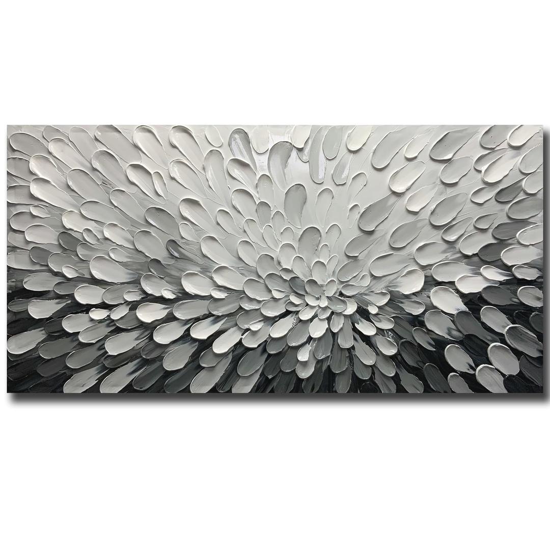 V-inspire Art,24x48 Inch 100% Hand Painted Modern Abstract Oil Paintings - The Brilliance of Sunrise - Acrylic Painted Canvas Wall Art Decor for Living room Bedroom Dining room Artwork for Home Walls