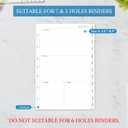 3 x 2025-2026 Weekly & Monthly Planner Refill, Planner Inserts with Monthly Tabs, Size 4, 5.5"x8.5", July 2025 - June 2026, 7-Hole Punched