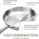 CAROTE 7-Piece Tri-Ply Stainless Steel Frying Pan Set, Skillet Set 8"/10"/12", Induction Compatible, Oven & Dishwasher Safe, Silver Handle