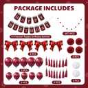 Arrowbash 33 Pcs Burgundy Maroon White Birthday Decorations Include Happy Birthday Banner, Red Tinsel Foil Backdrop, Tissue Paper Pom Poms, Circle Dots Garland, Bow Balloons, Paper Tassels