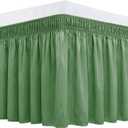 Biscaynebay Wrap Around Bed Skirts for Twin & Twin XL Beds 15" Drop, Sage Adjustable Elastic Dust Ruffles Easy Fit Wrinkle & Fade Resistant Silky Luxurious Fabric Machine Washable
