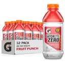 Gatorlyte Zero Rehydration Electrolyte Drink, Fruit Punch, Specialized Blend of 5 Electrolytes, Zero Sugar, No Artificial Sweeteners, No Artificial Flavors, 20 fl oz Bottles (12 Pack) (EXP 04/10/27)