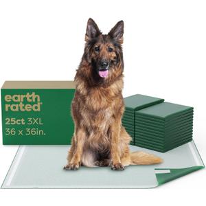 Earth Rated 3-in-1 Max Absorbency Puppy Pee Pads for Dogs, Odor Blocking, Leak Prevention Potty Training Pad, 3XL, 36 x 36 Inches, 25 Count