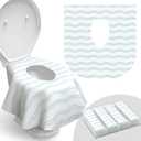 Toilet Seat Covers Disposable - 20 Pack - Waterproof, Ideal for Kids and Adults  Extra Large, Individually Wrapped for Travel, Toddlers Potty Training in Public Restrooms (Waves, 20)