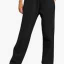 AUTOMET Women's Wide Leg Sweatpants Fleece Lined Baggy Straight Leg Lounge Pants Fall Outfits Athletic Joggers with Pockets XL