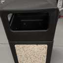 Safco Canmeleon Garbage Can, 38 Gallons, Indoor and Outdoor Use, Durable & Weather-Resistant Commercial Garbage Can with Stone Panels, Black