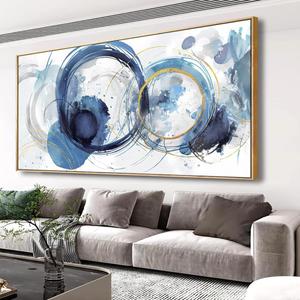 Wall Art Abstract Art Paintings Blue Fantasy Colorful Graffiti on White Background Modern Artwork wall Decor for Living Room Bedroom Kitchen 20"x40" with Framed