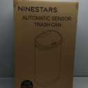 NINESTARS DZT-50-13R Automatic Touchless Infrared Motion Sensor Trash Can/Recycler, 13 Gal 50L, Stainless Steel Base (Oval, Black/Silver Lid)