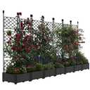 7 PCS Raised Garden Bed with Trellis & Privacy Screen, 116" w x 63" Tall Vertical Garden Planter Box for Climbing Plants - Sturdy Lightweight Outdoor Planter for Vegetables, Flowers on Patio, Balcony
