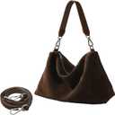 Suede Tote Bags for Women, Suede Purse Handbag Vintage Slouchy Hobo Shoulder Crossbody Bag