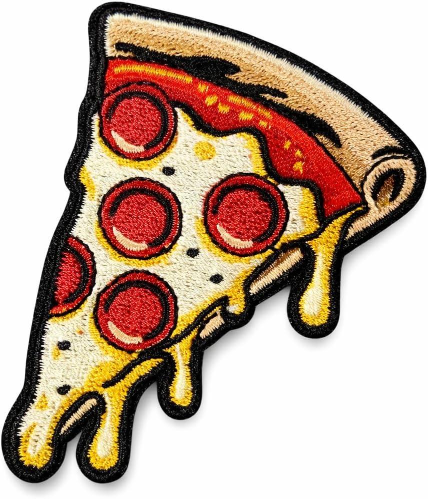 Pizza Slice Iron On Patch  Food and Fun Applique for Jackets, Bags, Hats, Jeans and Crafts