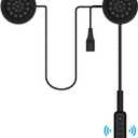Motorcycle Bluetooth Helmet Headset with MIC Automatic Answering,Wireless Bluetooth Motorcycle Headset Outdoor Sports Internally Installed Music Player Speakers Hands Free Black