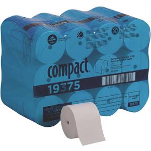 COMPACT 19375 2-Ply White Coreless Bath Tissue Toilet Paper - Pack of 36