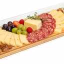 Bamboo Cutting Board with Locking Lid – 22” Rectangular Charcuterie Tray & Prep Surface, Portable Snack Server with Single Compartment for Cheese, Crackers & Appetizers, Ideal for Parties & Gifting