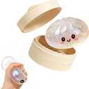 Glitter Dumpling,2026 New Dumpling Squishies Toy,Soft Stretchy Stress Relief Fidget Squeeze Toy,Cute Desk Sensory Toy Stocking Stuffer Gift for Teens and Adults(White)