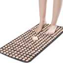 39.3inch Extra Large Wood Foot Acupressure Mat Ergonomic Foot Massager Mat for Relaxing Feet, Wood Massage Tool Foldable Pressure Point Pad for Long Sitting Elderly Students and Office Worker