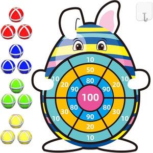 Easter Basket Stuffers,30" Bunny Dart Board with 12 Sticky Balls,Easter Eggs Filled,Easter Theme Party Favor,Easter Gifts for Boys Girls - Outdoor Indoor Kids Toys-Easter Decor Decorations