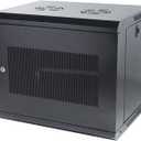 9U Wall Mount Server Cabinet IT Network Rack Enclosure Locking Door Black (Mesh)