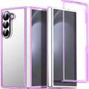 AICase for Samsung Galaxy Z Fold 6 5G Case 2024,Crystal Clear Luxury Plating Hard PC Transparent Slim Thin Cover,Anti-Scratch Shockproof Protective Case for Galaxy Z Fold 6_3