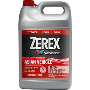 Zerex Asian Vehicle Red Silicate and Borate Free 50/50 Prediluted Ready-to-Use Antifreeze/Coolant 1 GA