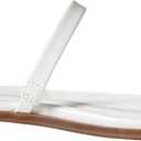 The Drop Women's Paris Square Toe Two Strap Flat Sandal (8.5, White)