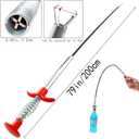 Drain Snake, Drain Clog Remover - Gutter Cleaning Tools Drain Cleaner for Toilet Sewer Shower Kitchen Bathroom Tub Clogged Drains Opener Cleaning Tool, Flexible Grabber Claw Pick Up Reacher (79 inch)
