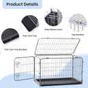 ZOMISIA Collapsible Dog Crate for Medium Dogs - 36 inch Escape Proof Metal Dog Kennel with Double Door, Easy Assembly Foldable Dog Cage with Removable Tray, Indoor Outdoor Use, Silver Gray