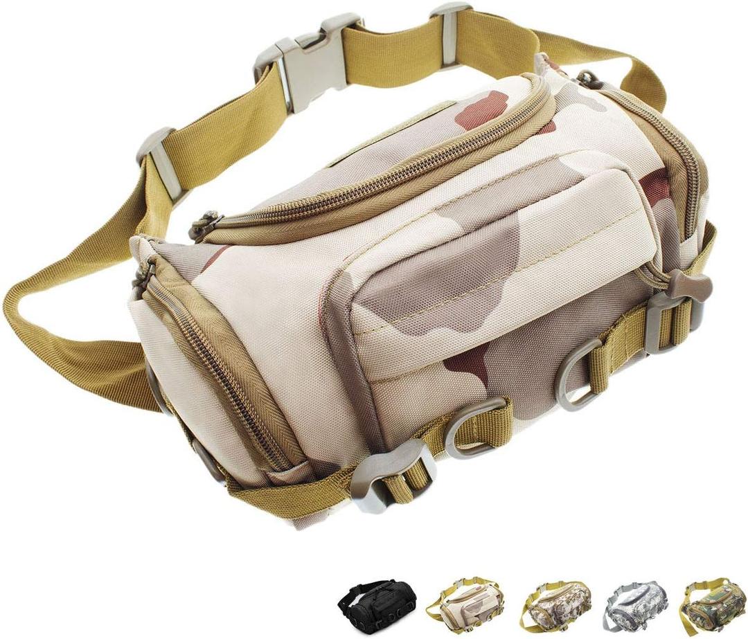 Large Tactical Fanny Pack for Men and Women Camo Waist Bag for Travel, Fishing Tackle Bag, Hunting, and Hiking Pack