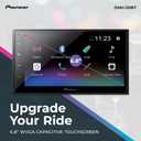 Pioneer DMH-130BT 6.8" Resistive Touchscreen, Double Din Bluetooth, Backup Camera, USB, FLAC, AM/FM Radio, Short Chassis, 50W x 4 Output, Steering Wheel Input