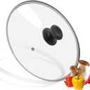 11 inch Tempered Glass Lid for Pots, Frying Pans and Skillets, Replacement Cover with Heat Resistant Black Knob Handle, Dishwasher Safe