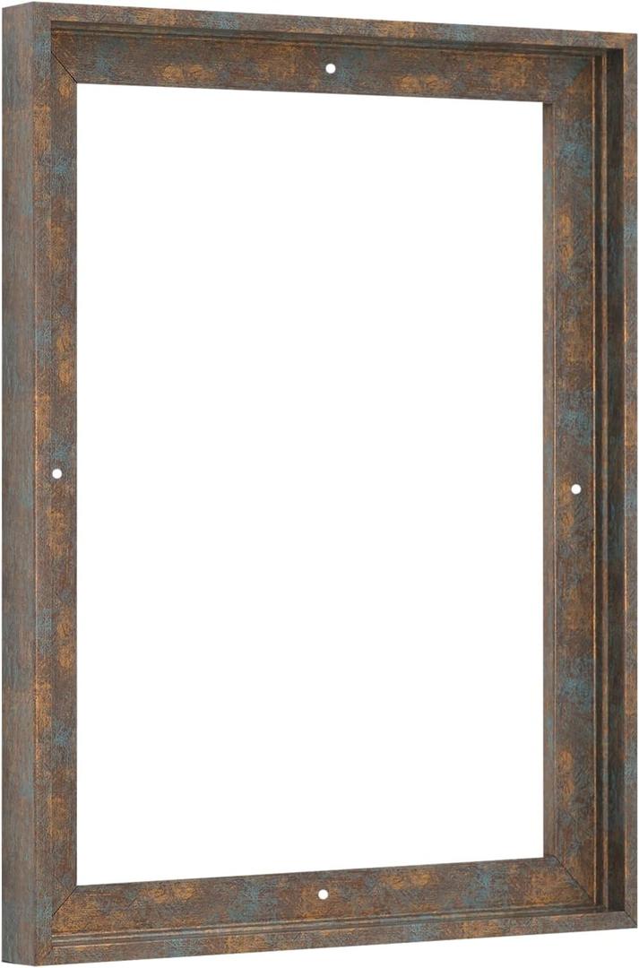 Pixy Canvas Floater Frame 16x20 for 3/4 (0.75) inch Deep Canvas Paintings/Canvas Prints/Wood Canvas Panels/Wall Art/Wall Decor/Home Decor/Artwork (Rusty Blue, 16 x 20 inch, Portrait)