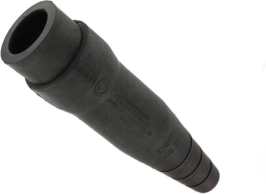 Leviton 18D25-E 18-Series Ball Nose, Male, Plug, Detachable, Crimped, Commercial Grade, Cam-Type Connector, Black