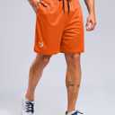 G Gradual Men's Athletic Workout Shorts with Pockets 5"/7"/9" Lightweight Quick Dry Gym Basketball Running Shorts for Men (Orange, S)