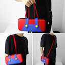 rhyeeing Switch 2 Case Accessories 2025, Protective Hard Shell Cute Portable Travel Carrying Cases with 10 Fun Game Holders, Mario Red Blue Black Bag Compatible with NS2 Nintendo OLED Lite