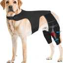 Dog Knee Brace for Torn ACL Hind Leg, Adjustable Dog Leg Braces for Back Leg with 4 Metal Stabilizers Helps with Torn CCL, Luxating Patella, Ligament Injuries, Hip Dysplasia (XXL+)