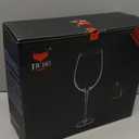 JBHO Hand Blown Italian Style Crystal White or Red Glasses - Gift Packaging for Any Occasion - Lead-Free Premium Crystal Clear Glass - Set of 4-18 Ounce