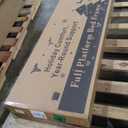 Full Size Bed Frame Platform with Velvet Upholstered Headboard, Geometric, Sturdy Frame and Wooden Slats, Noiseless, No Box Spring Required, Easy to Assemble, Pink