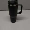 40 oz Tumbler with Handle, Insulated Tumblers with Lid and Straw, Large Metal Sports Water Bottle Jug, Thermal Stainless Steel Travel Coffee Mug Cup, Black